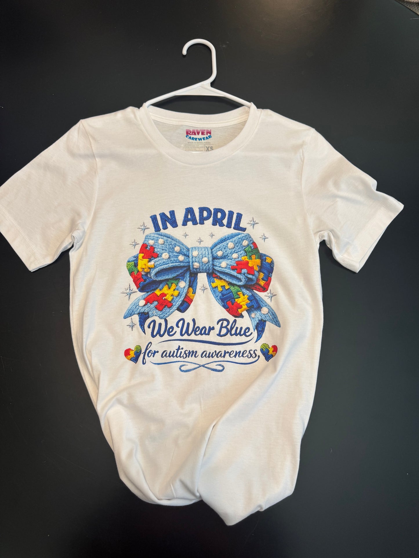 Autism Awareness Design - "In April We Wear Blue for Autism Awareness"