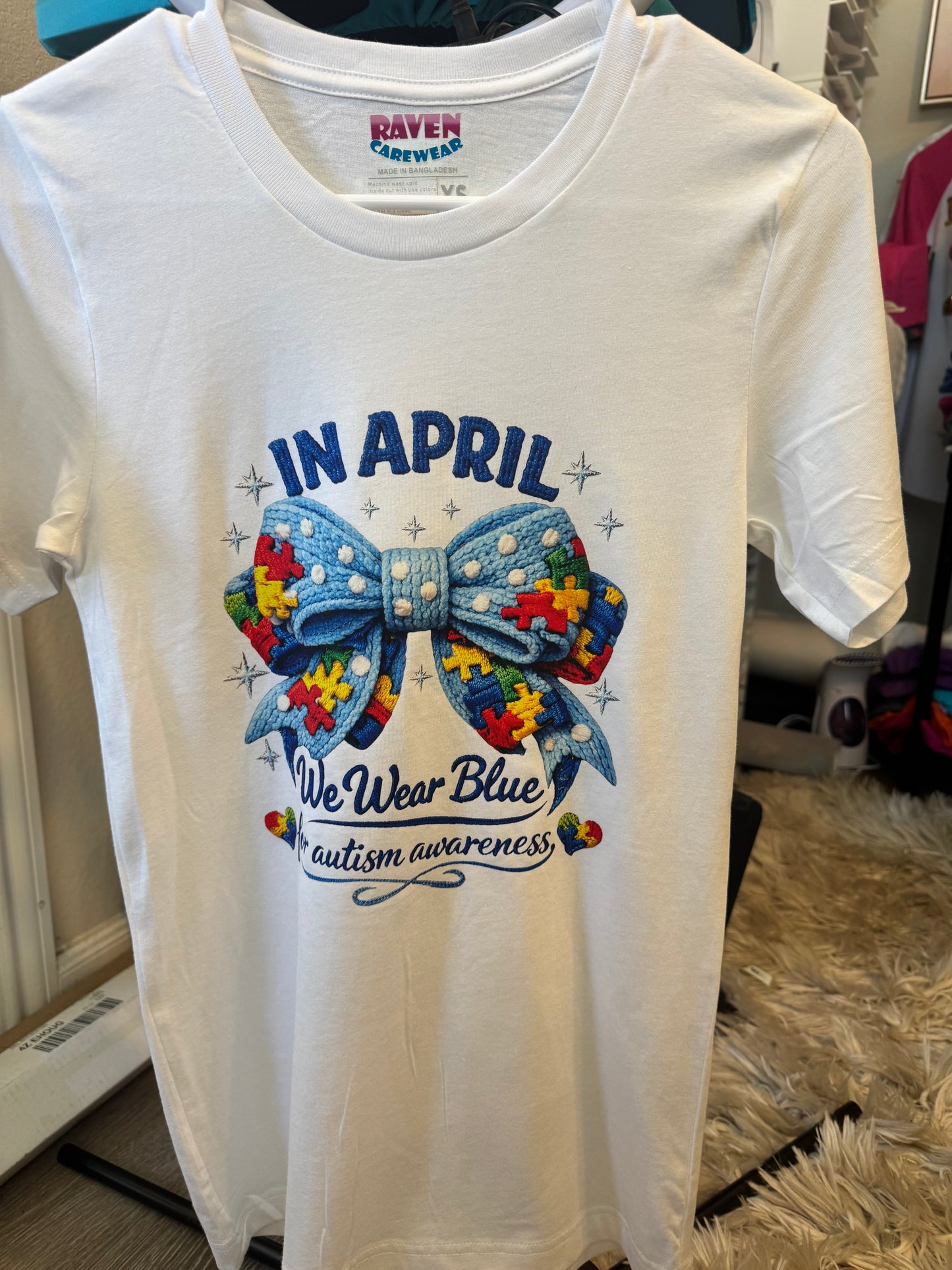 Autism Awareness Design - "In April We Wear Blue for Autism Awareness"