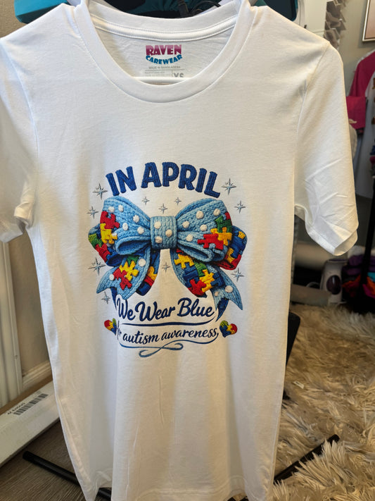 Autism Awareness Design - "In April We Wear Blue for Autism Awareness"